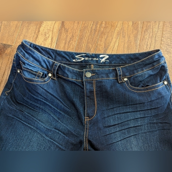 Seven luxe jeans from Lane Bryant, plus sz22, flare, crystal embellishments. - Picture 8 of 14